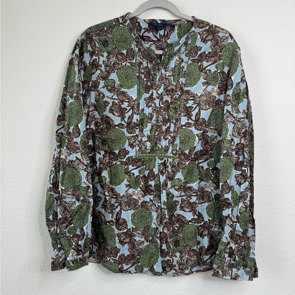 Boden Women’s Blouse Sz 20 Floral Print Pintuck Button Front Cottagecore Peasant - Picture 1 of 7